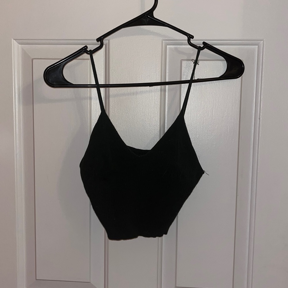 Solid Crop Knit Top